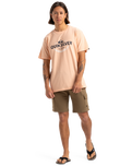The Quiksilver Mens Typed Out T-Shirt in Peach Parfait
