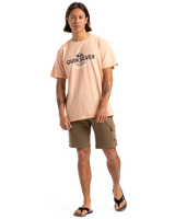 The Quiksilver Mens Typed Out T-Shirt in Peach Parfait