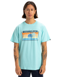 The Quiksilver Mens Sun Faded T-Shirt in Aqua Sky
