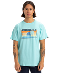 The Quiksilver Mens Sun Faded T-Shirt in Aqua Sky