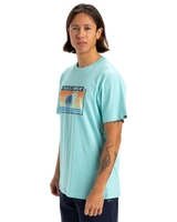The Quiksilver Mens Sun Faded T-Shirt in Aqua Sky
