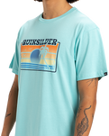 The Quiksilver Mens Sun Faded T-Shirt in Aqua Sky