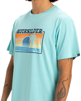 The Quiksilver Mens Sun Faded T-Shirt in Aqua Sky