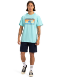 The Quiksilver Mens Sun Faded T-Shirt in Aqua Sky