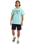 The Quiksilver Mens Sun Faded T-Shirt in Aqua Sky