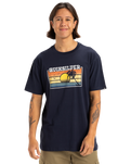The Quiksilver Mens Sun Faded T-Shirt in Dark Navy