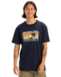 The Quiksilver Mens Sun Faded T-Shirt in Dark Navy
