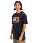 The Quiksilver Mens Sun Faded T-Shirt in Dark Navy