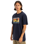 The Quiksilver Mens Sun Faded T-Shirt in Dark Navy
