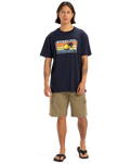 The Quiksilver Mens Sun Faded T-Shirt in Dark Navy