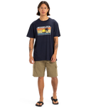 The Quiksilver Mens Sun Faded T-Shirt in Dark Navy