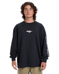 The Quiksilver Mens Mercury Old English Long Sleeve T-Shirt in Black