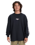 The Quiksilver Mens Mercury Old English Long Sleeve T-Shirt in Black
