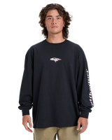 The Quiksilver Mens Mercury Old English Long Sleeve T-Shirt in Black