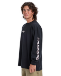 The Quiksilver Mens Mercury Old English Long Sleeve T-Shirt in Black