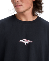 The Quiksilver Mens Mercury Old English Long Sleeve T-Shirt in Black