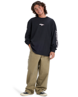 The Quiksilver Mens Mercury Old English Long Sleeve T-Shirt in Black