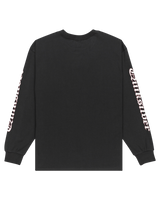 The Quiksilver Mens Mercury Old English Long Sleeve T-Shirt in Black