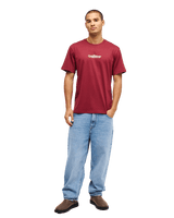 The Quiksilver Mens Fineline T-Shirt in Oxblood Red