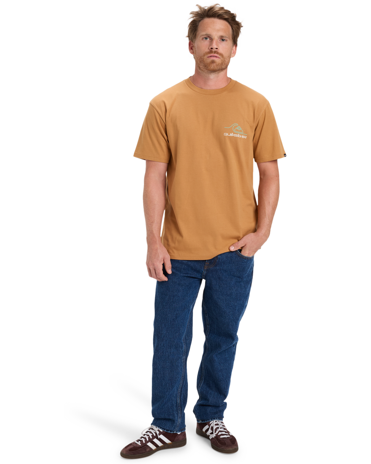 The Quiksilver Mens Light Waves T-Shirt in Almond
