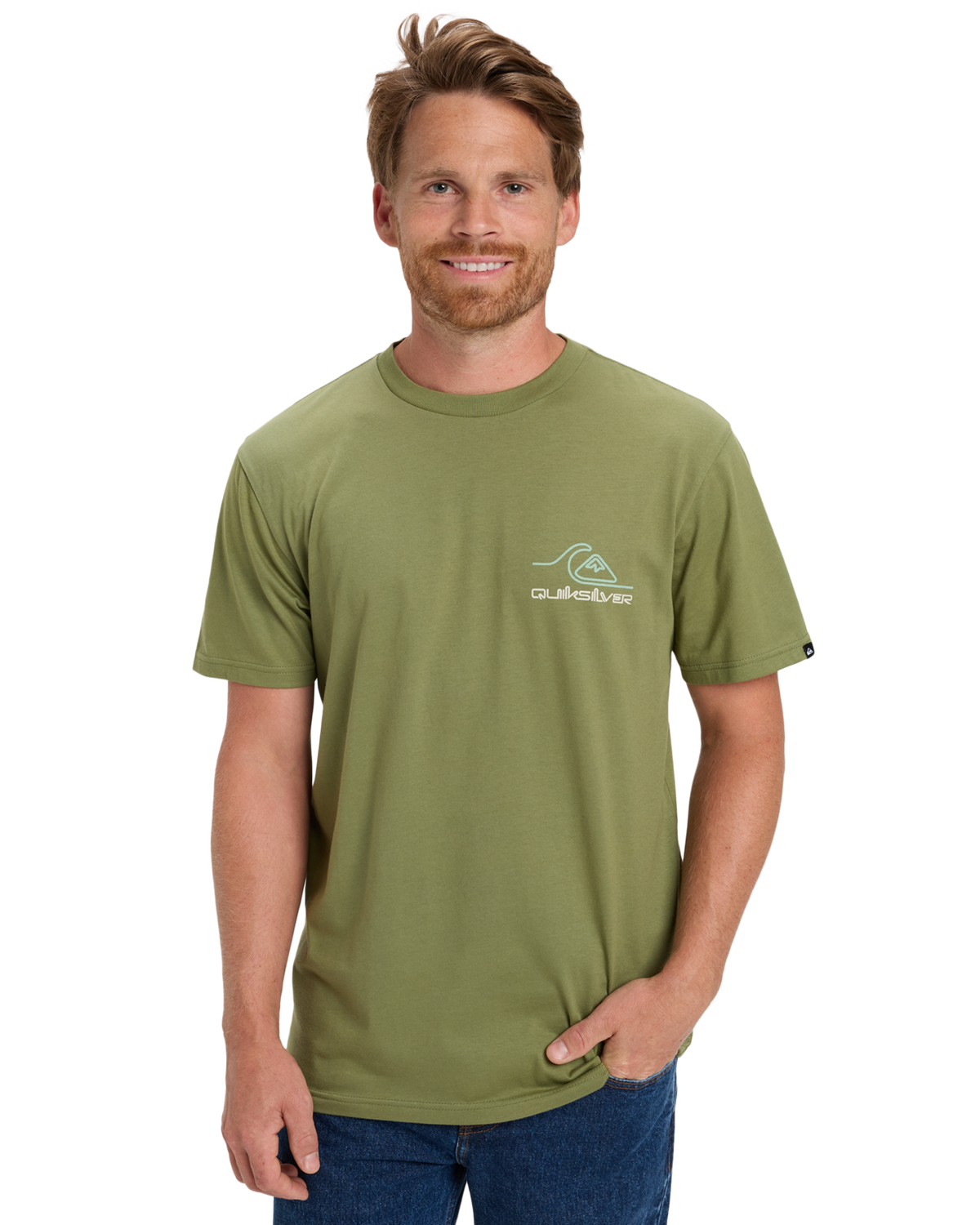 The Quiksilver Mens Light Waves T-Shirt in Loden Green