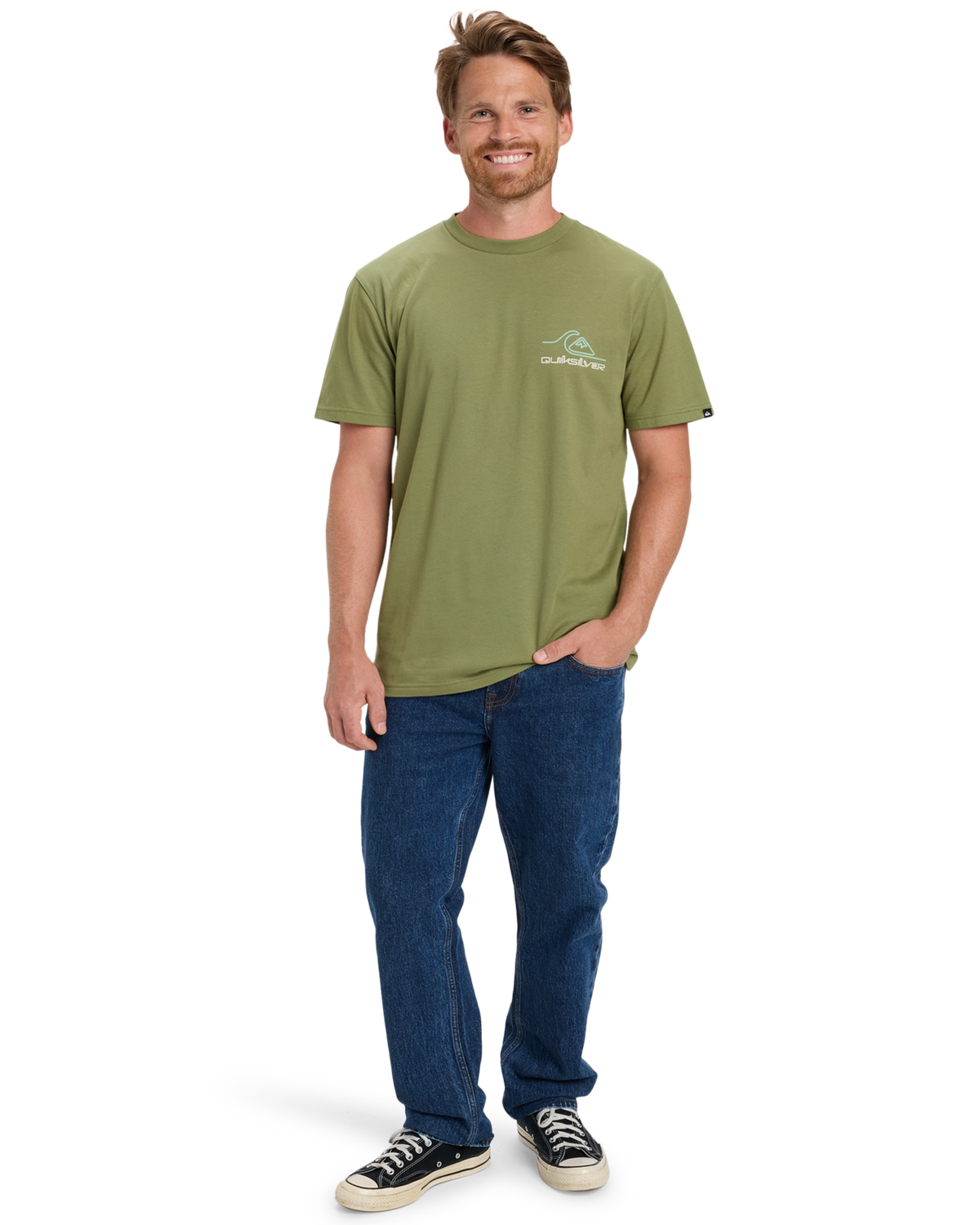The Quiksilver Mens Light Waves T-Shirt in Loden Green