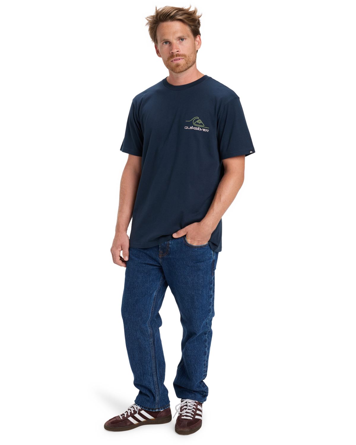 The Quiksilver Mens Light Waves T-Shirt in Dark Navy