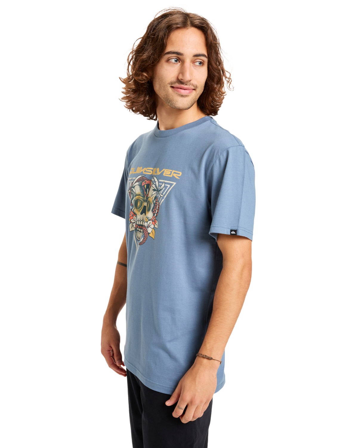 The Quiksilver Mens Core Skull T-Shirt in China Blue