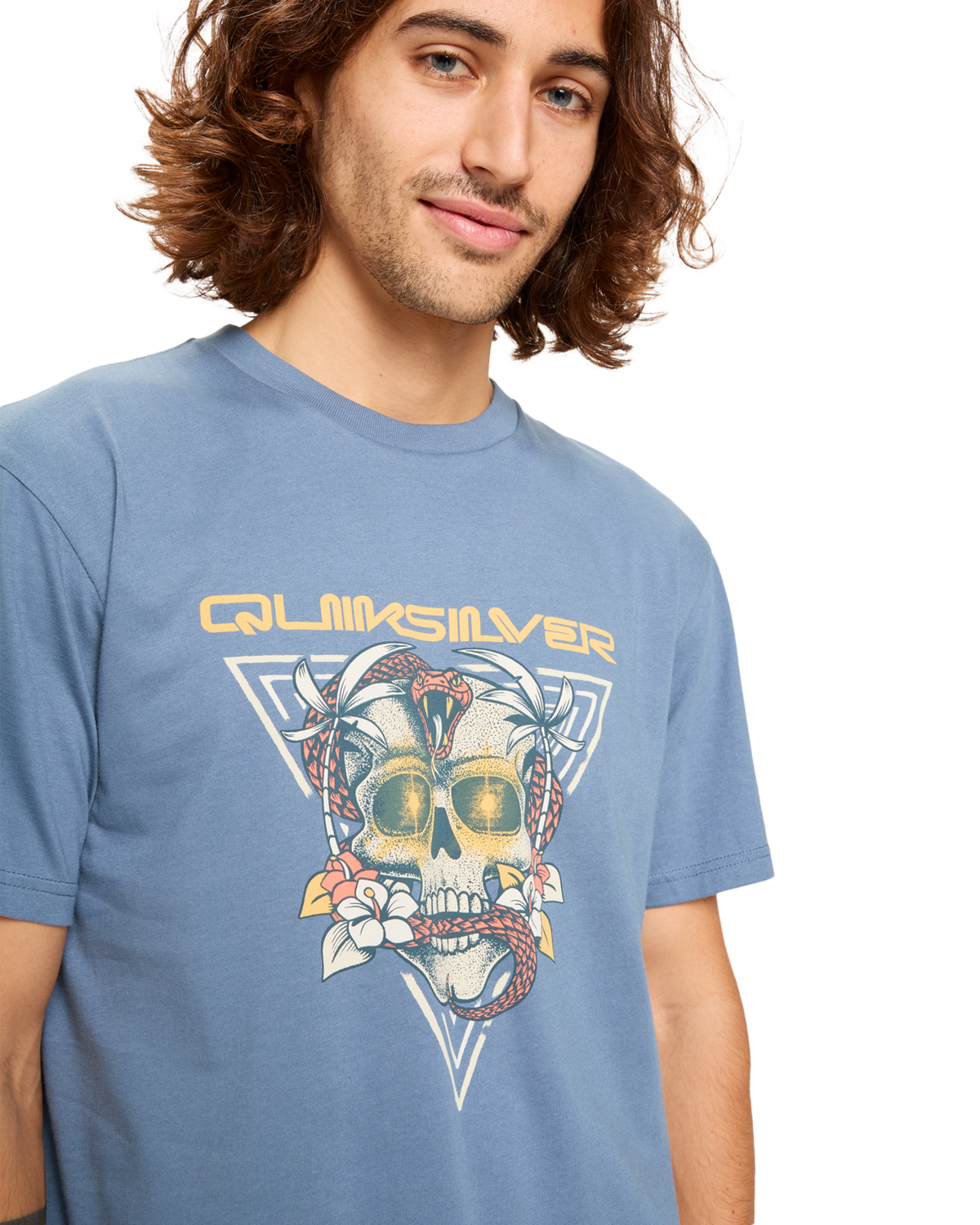 The Quiksilver Mens Core Skull T-Shirt in China Blue