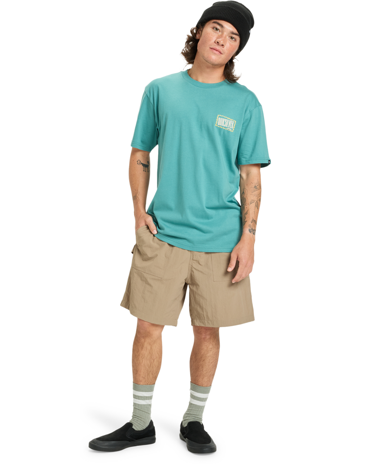 The Quiksilver Mens Gotam Foam T-Shirt in Deep Sea