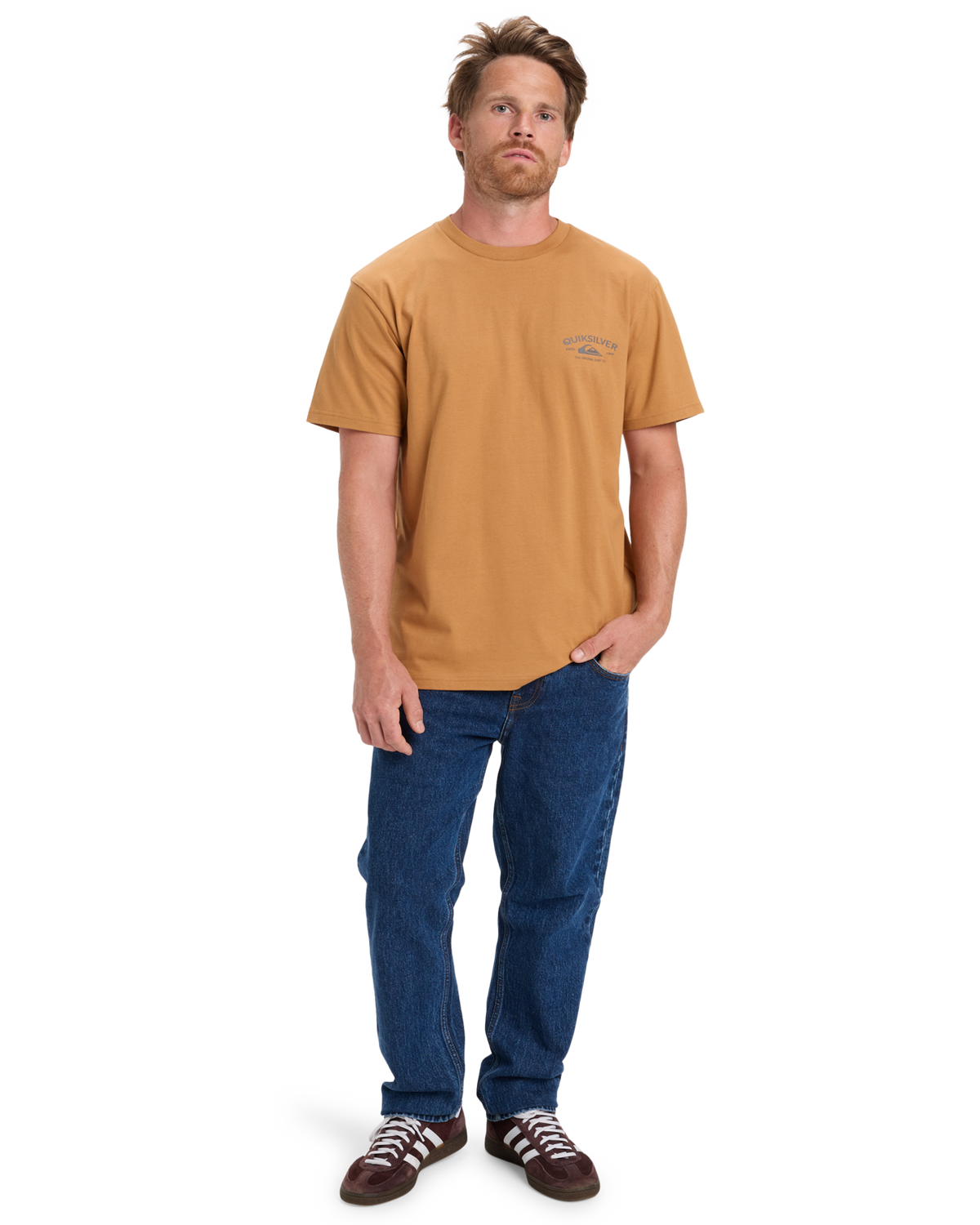 The Quiksilver Mens Anchor Lockup T-Shirt in Almond