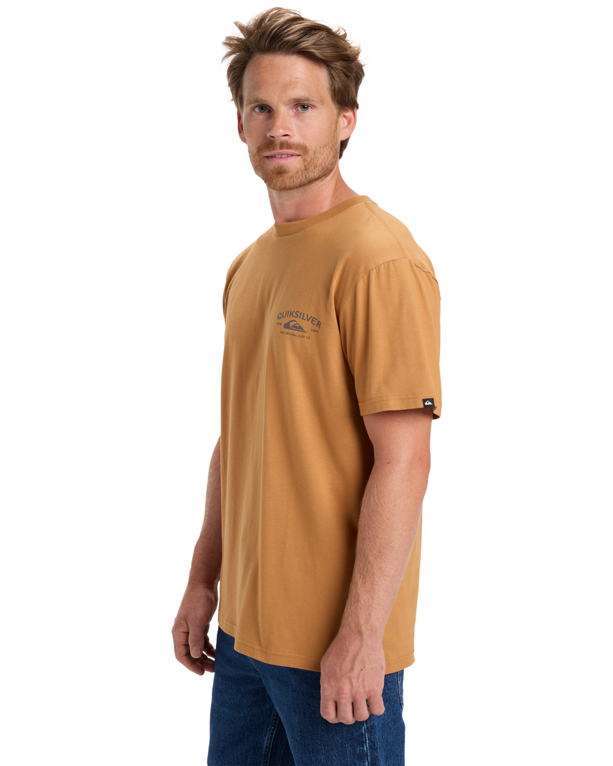 The Quiksilver Mens Anchor Lockup T-Shirt in Almond