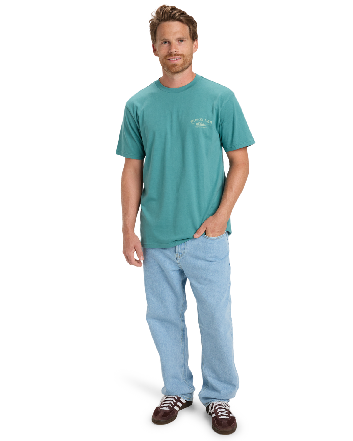 The Quiksilver Mens Anchor Lockup T-Shirt in Deep Sea