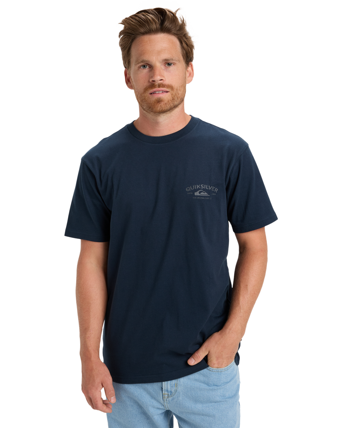 The Quiksilver Mens Anchor Lockup T-Shirt in Dark Navy