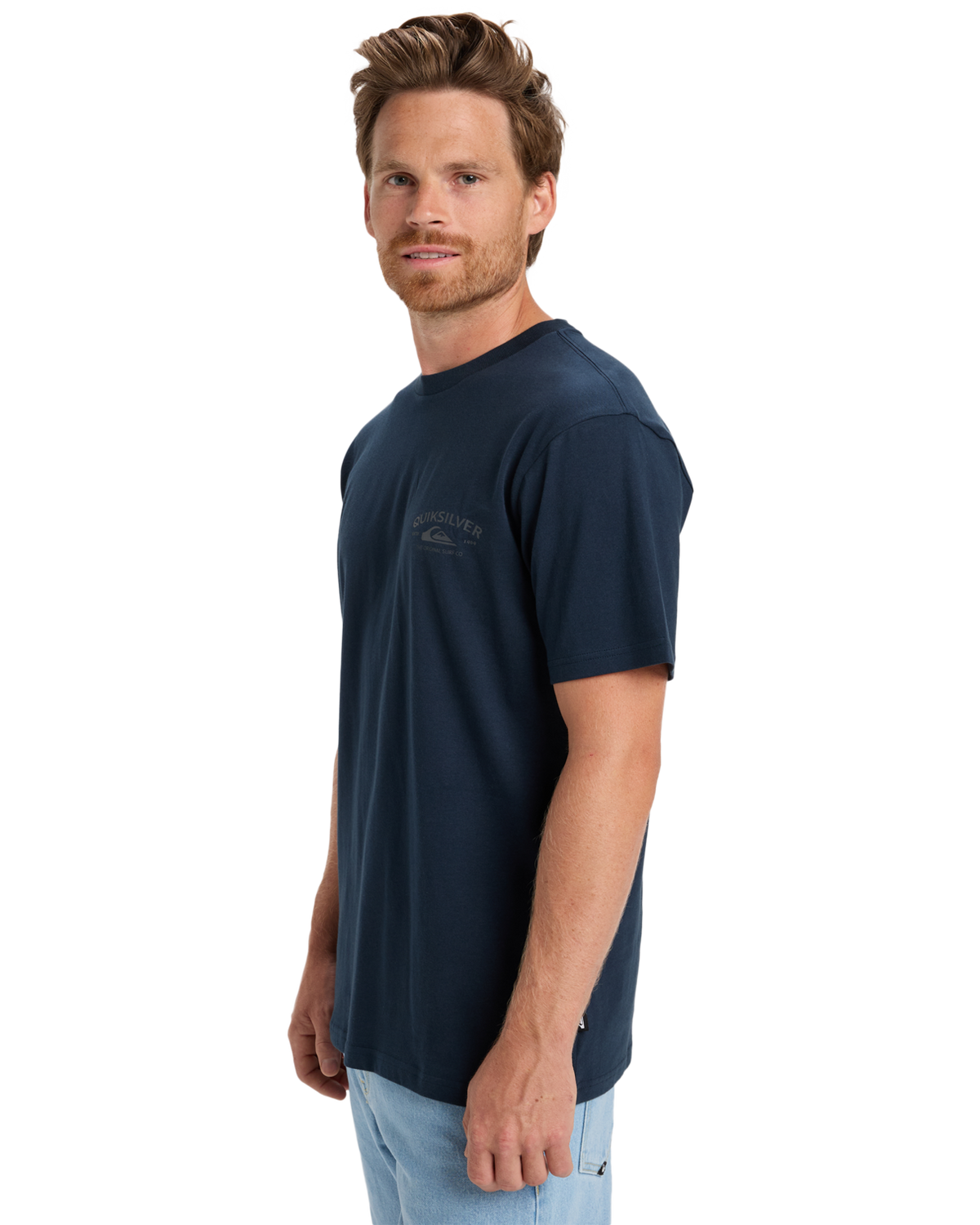 The Quiksilver Mens Anchor Lockup T-Shirt in Dark Navy