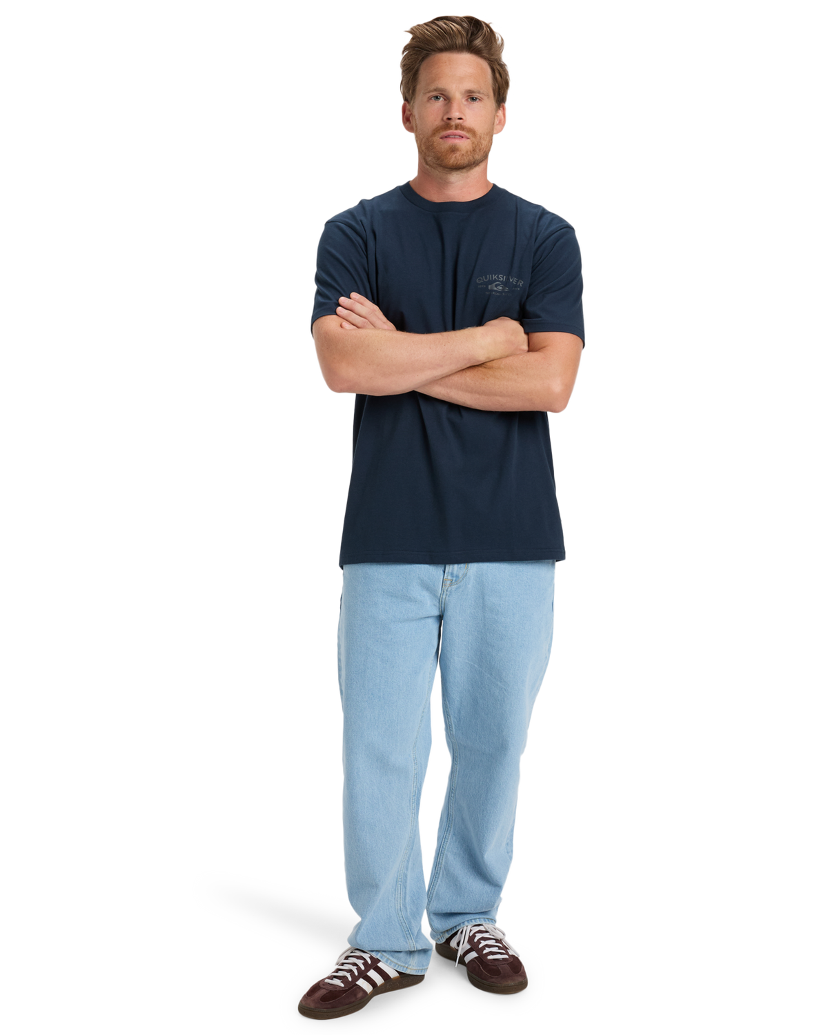 The Quiksilver Mens Anchor Lockup T-Shirt in Dark Navy