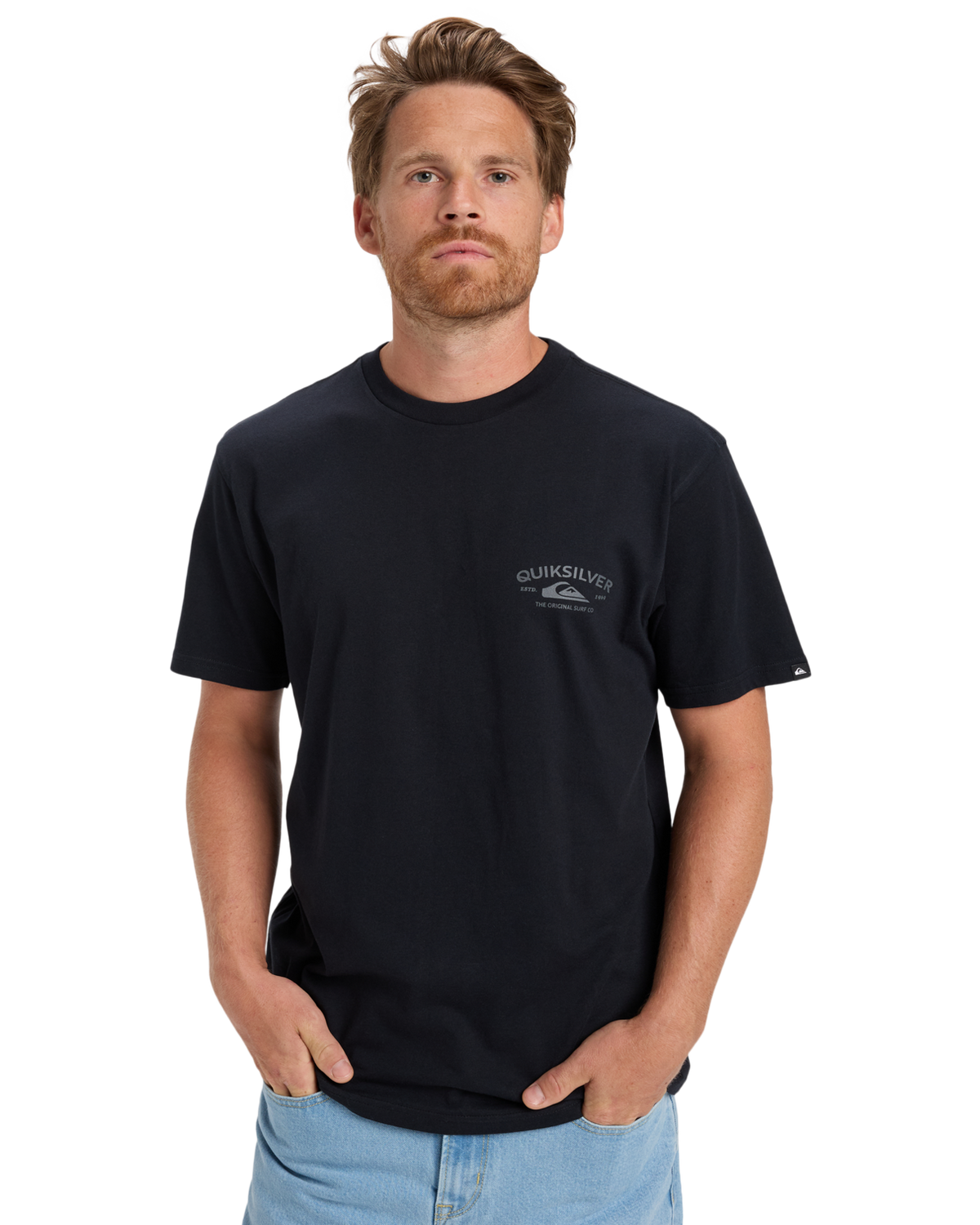 The Quiksilver Mens Anchor Lockup T-Shirt in Black