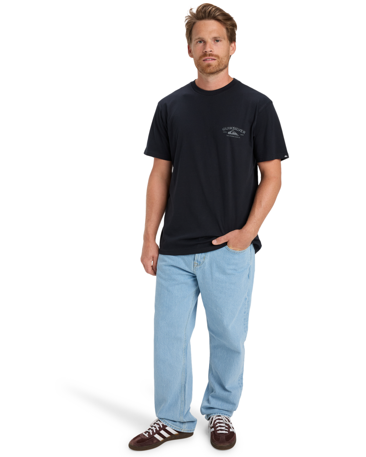 The Quiksilver Mens Anchor Lockup T-Shirt in Black