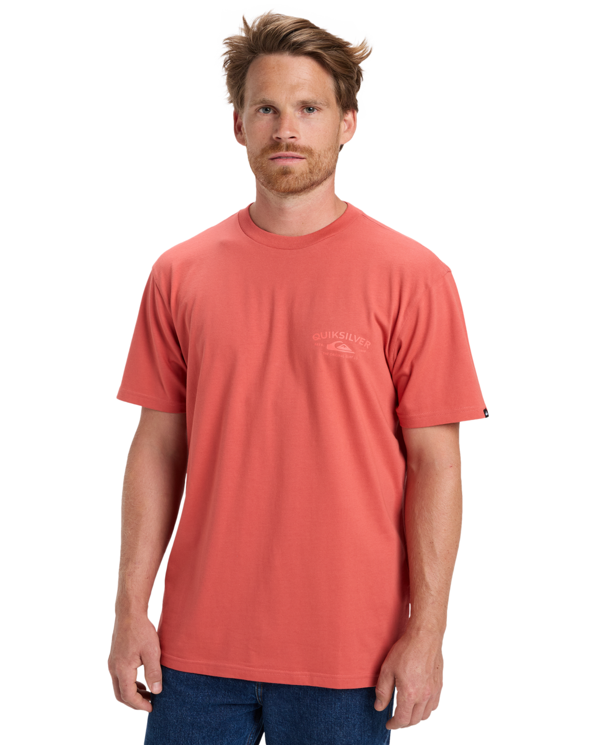 The Quiksilver Mens Anchor Lockup T-Shirt in Mustard