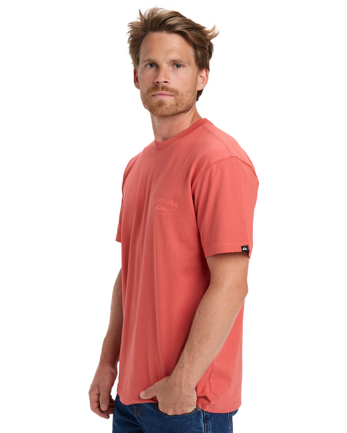 The Quiksilver Mens Anchor Lockup T-Shirt in Mustard