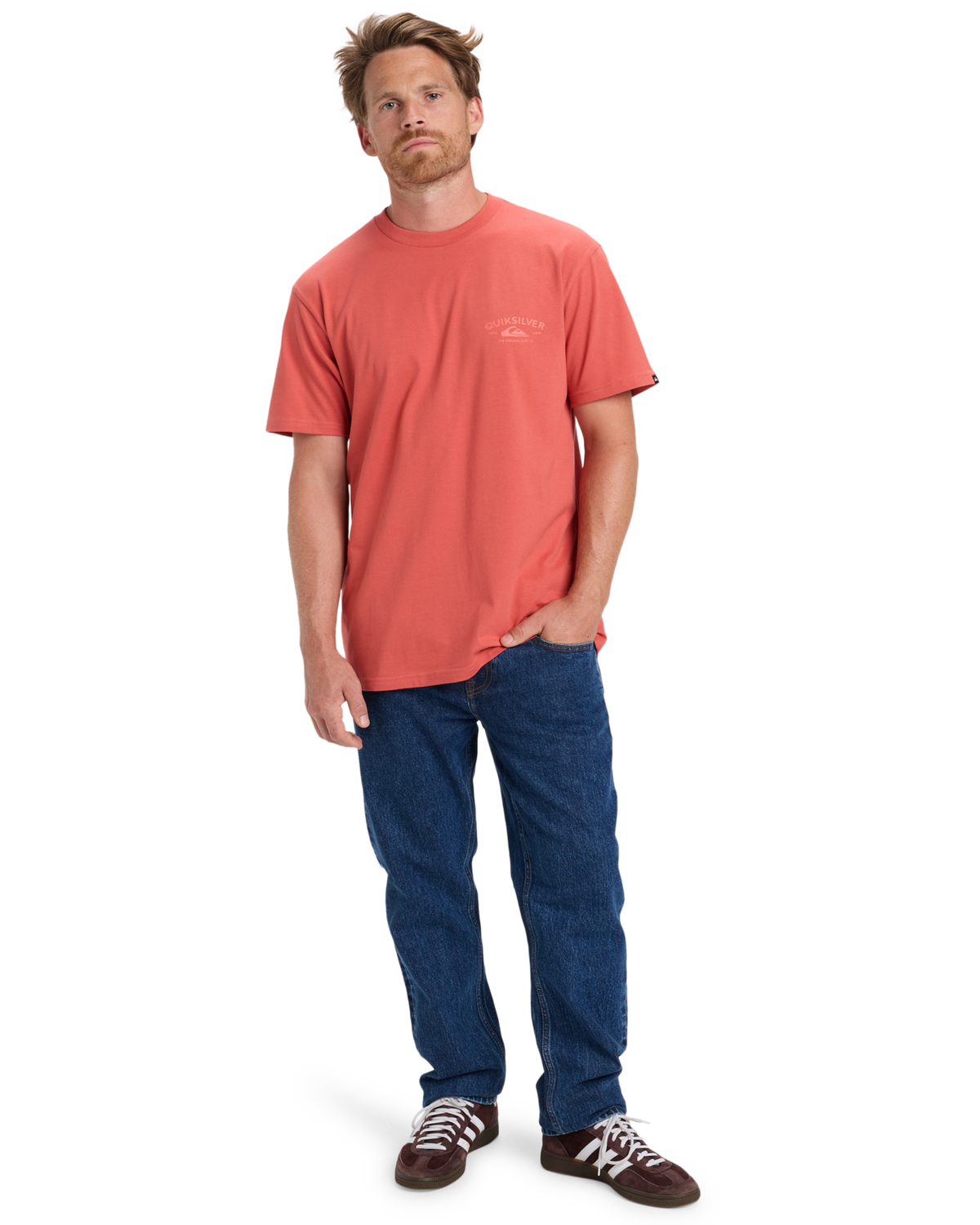 The Quiksilver Mens Anchor Lockup T-Shirt in Mustard