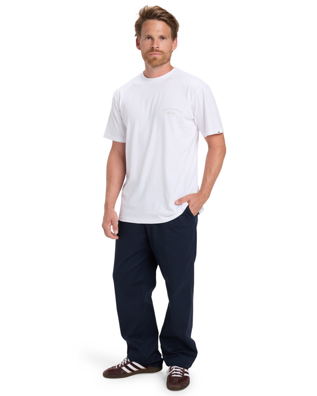 The Quiksilver Mens Anchor Lockup T-Shirt in White