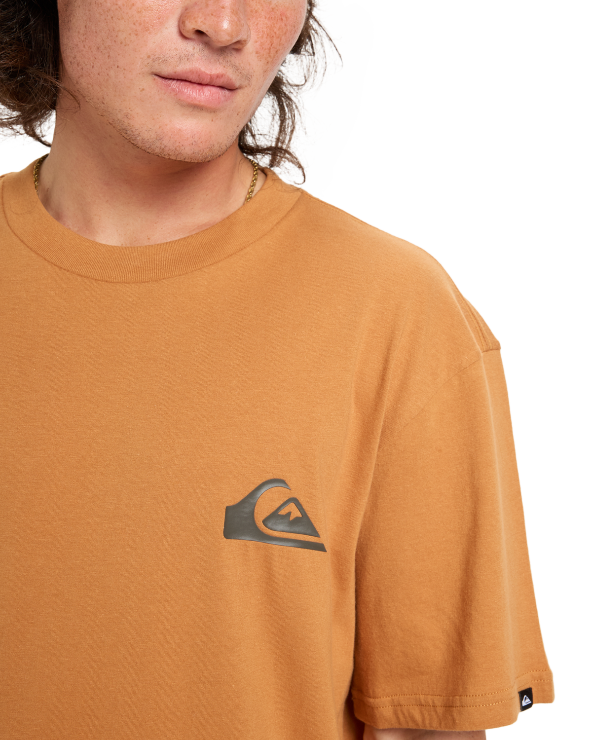 The Quiksilver Mens EV Mini Logo T-Shirt in Almond