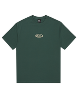 The Quiksilver Mens PTO Welcome All T-Shirt in Trekking Green