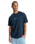 The Quiksilver Mens Flowers Surfing T-Shirt in Dark Navy