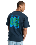 The Quiksilver Mens Flowers Surfing T-Shirt in Dark Navy