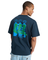 The Quiksilver Mens Flowers Surfing T-Shirt in Dark Navy