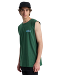 The Quiksilver Mens EV Quikglobe Muscle Vest in Forest
