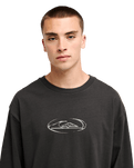 The Quiksilver Mens Crystal Long Sleeve T-Shirt in Tarmac