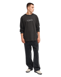 The Quiksilver Mens Crystal Long Sleeve T-Shirt in Tarmac